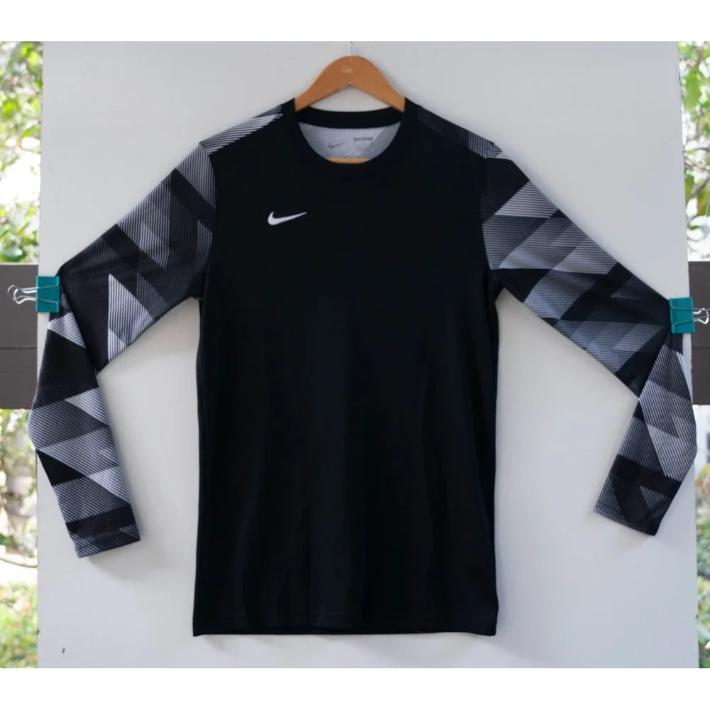 Nike Dri-FIT Shirt Men's Long‎ Sleeve Soccer Goalkeeper Black Grey Size S